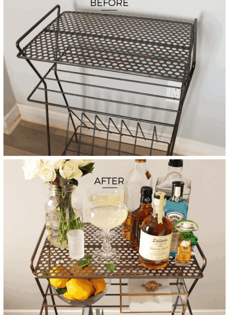 Record Rack to Bar Cart Makeover | Fish & Bull