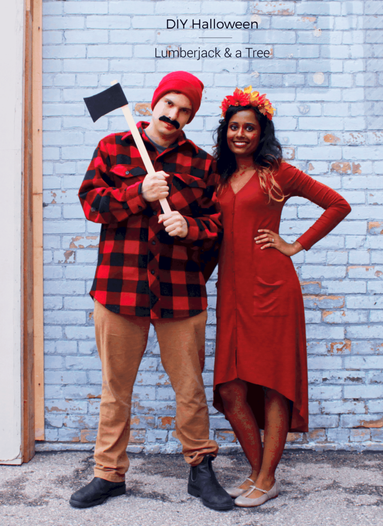 DIY Halloween Couples Costume, Lumberjack & a Tree | Fish & Bull