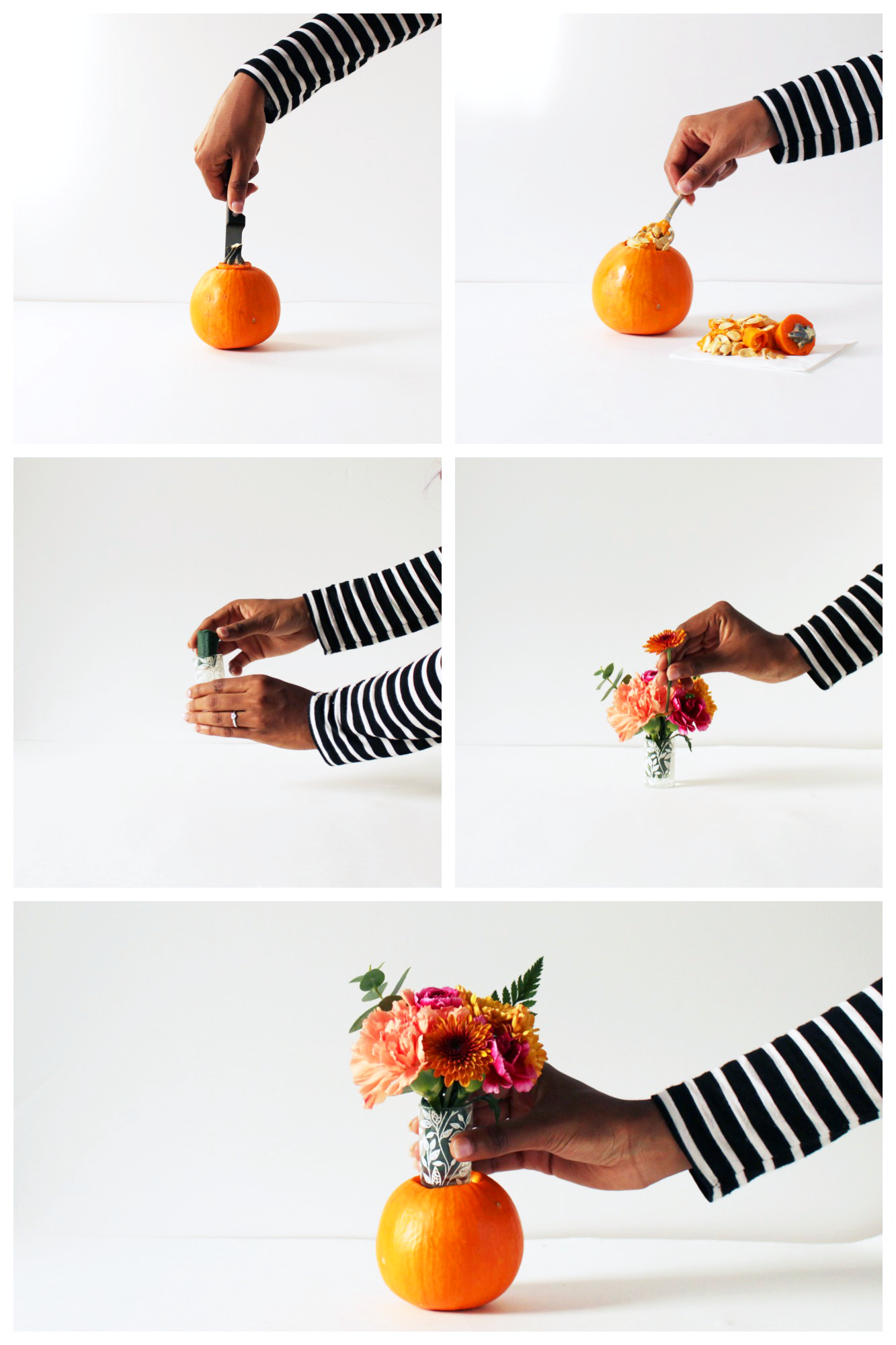 Mini Pumpkin Flower Arrangements