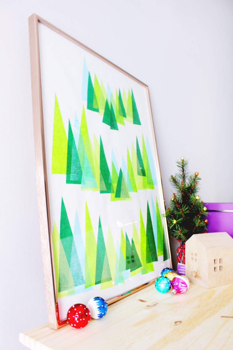 DIY Winter Pine Tree Art | Fish & Bull