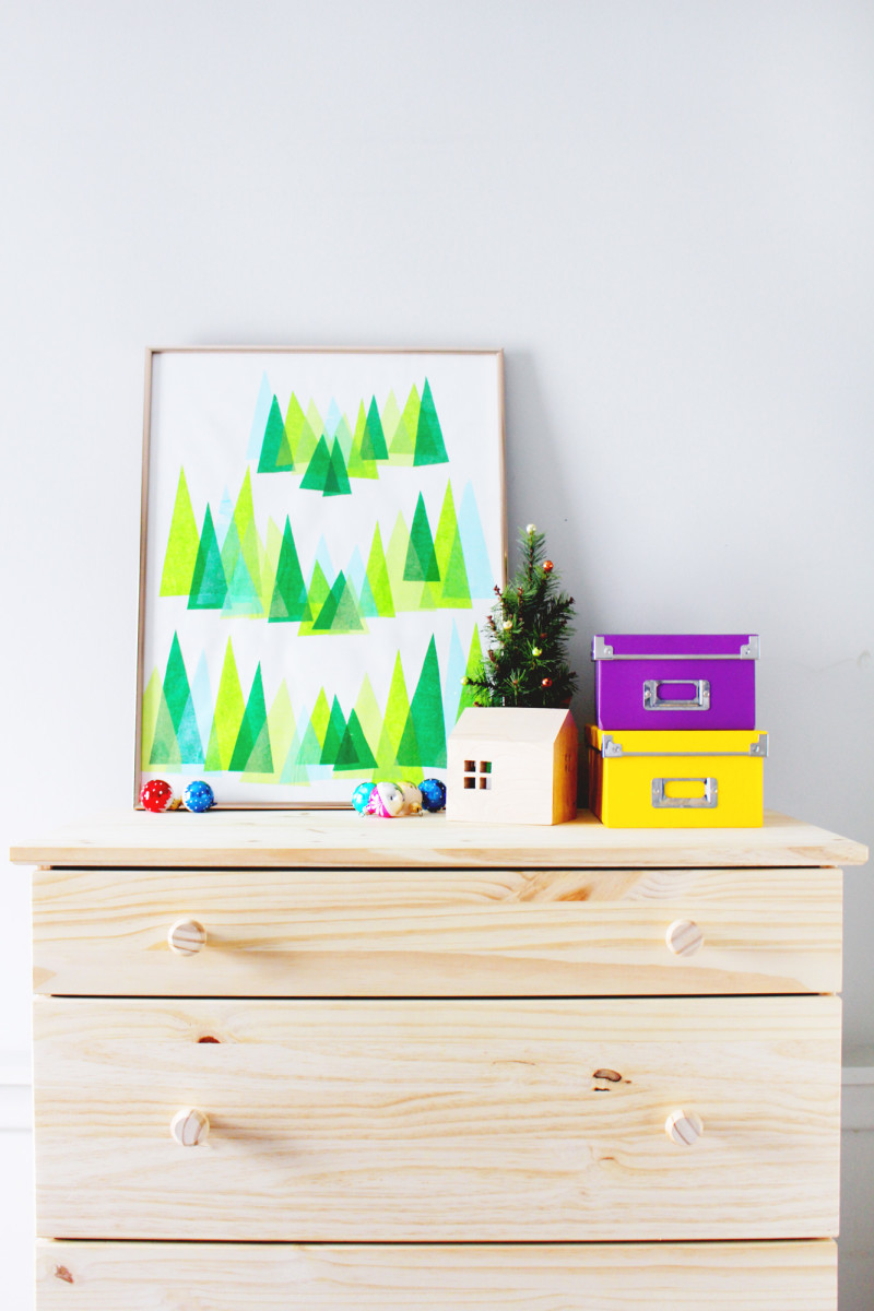 DIY Winter Pine Tree Art | Fish & Bull