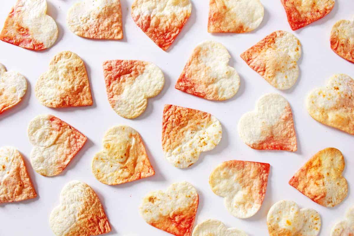 Valentine's Dip Dye Heart Tortilla Chips | Fish & Bull