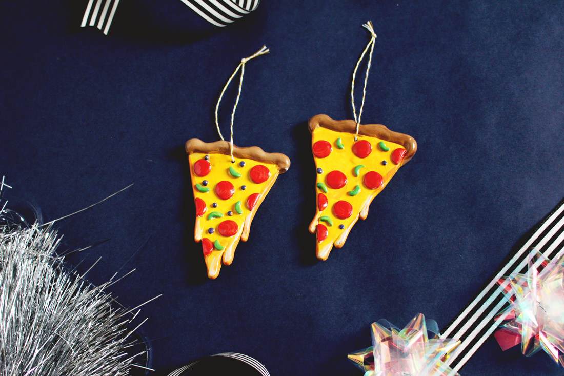 DIY Cheesy Pizza Ornament for Christmas | Fish & Bull