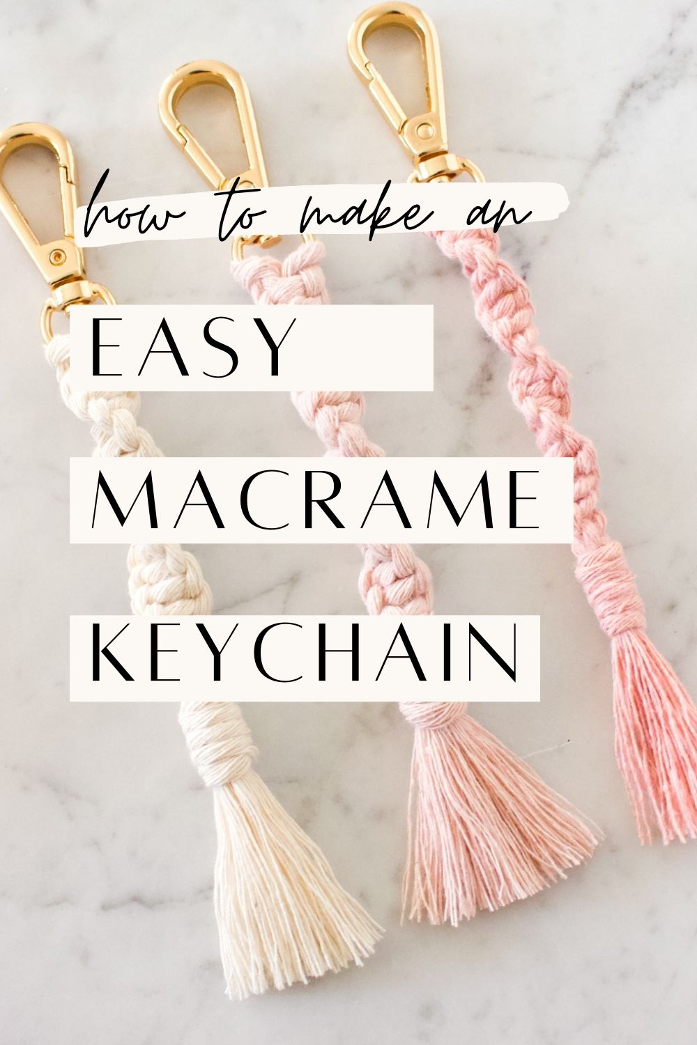 Boho Macrame Keychain Pattern, Beginner